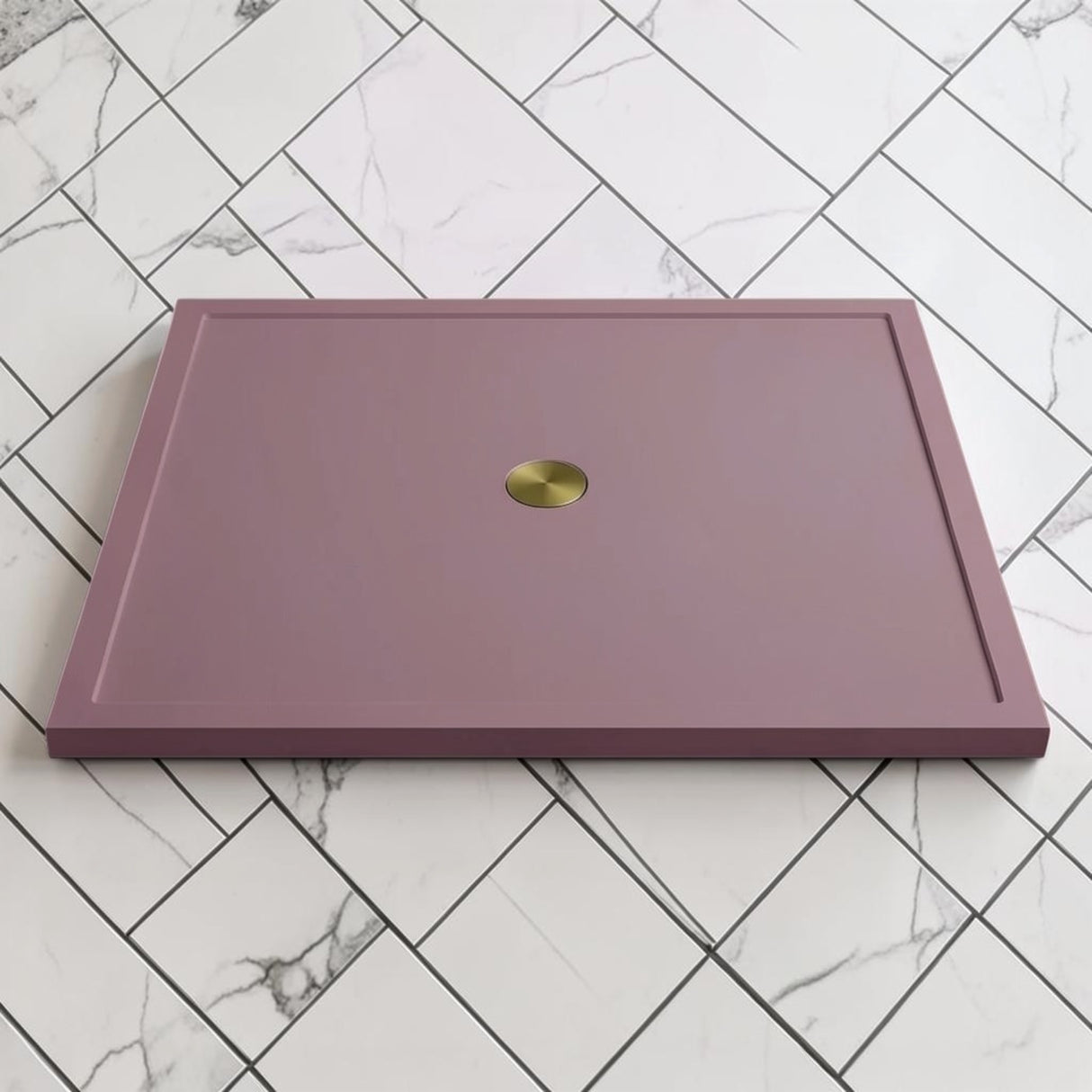 Omnitub 1500 x 1500 square shower tray 35mm slim non-slip - side angle