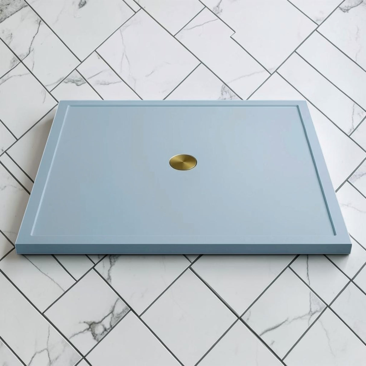 Omnitub 1500 x 1500 square shower tray 35mm slim non-slip - installed in bathroom