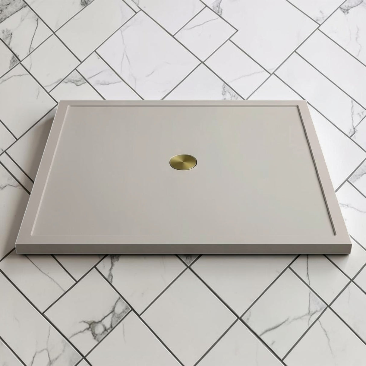 Omnitub 1500 x 1500 square shower tray 35mm slim non-slip - styled setting