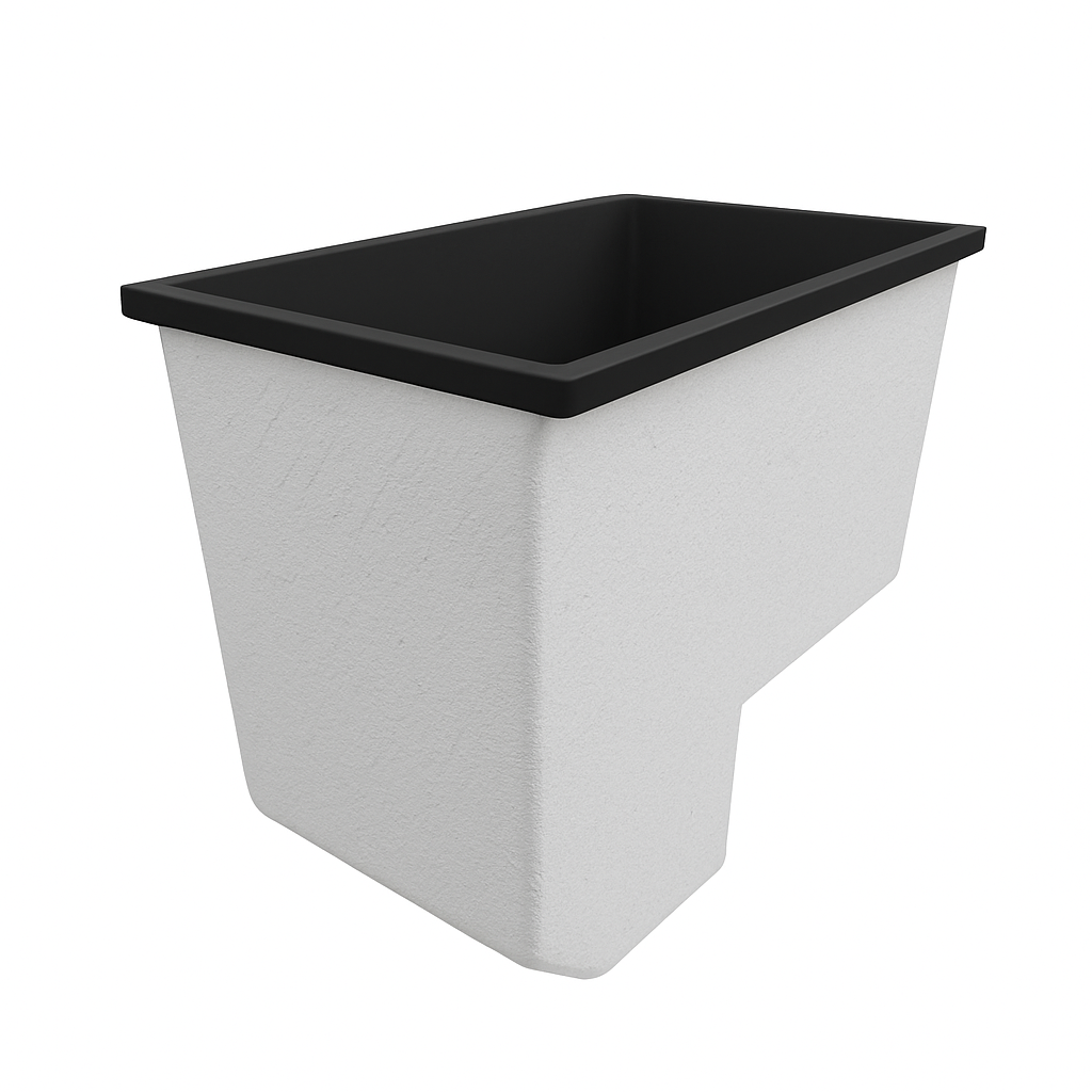 Deep Bathtub With Seat 1100 L x 600 W x 1000 Depth Handmade by Omnitub Black
