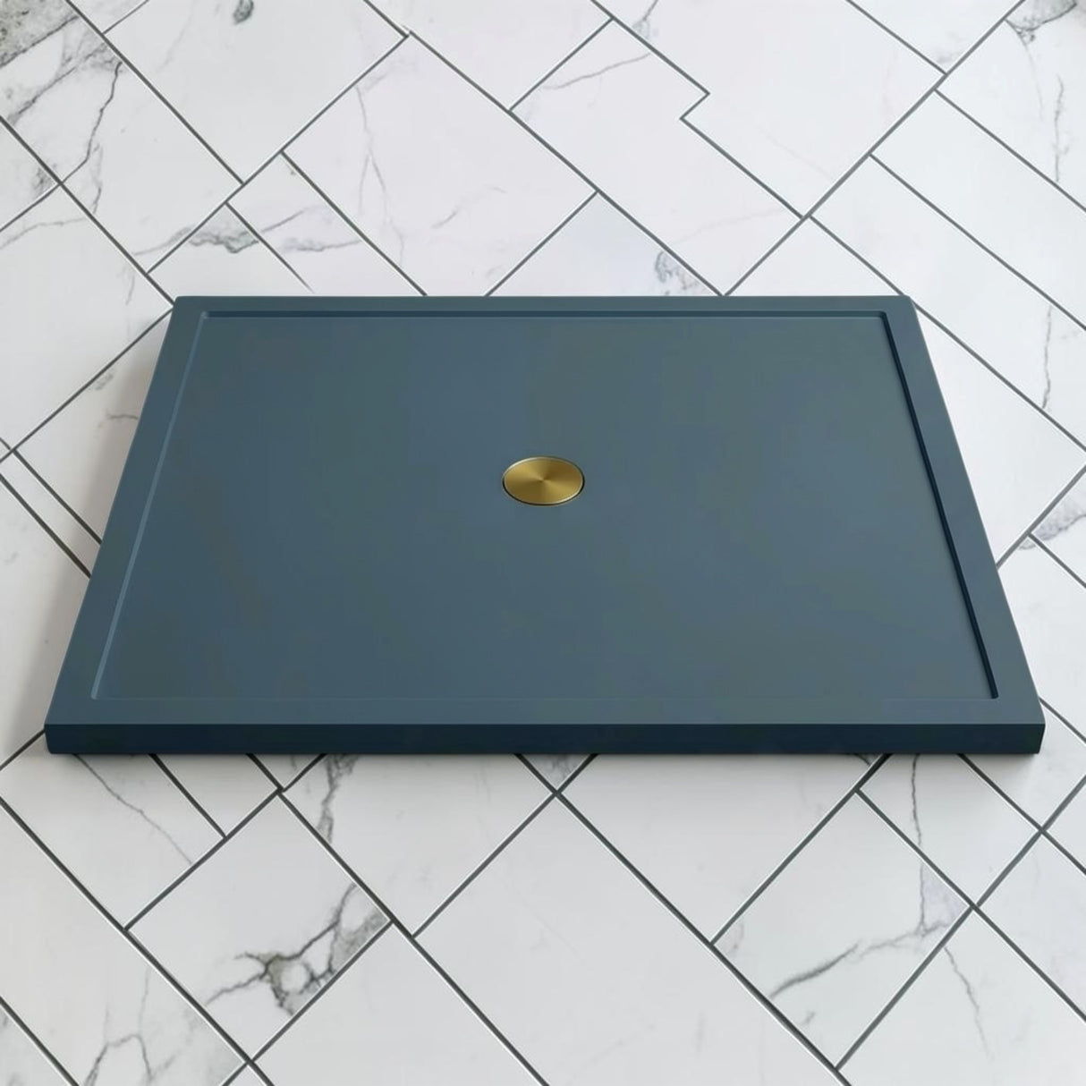 Omnitub 1500 x 1500 square shower tray 35mm slim non-slip - side angle