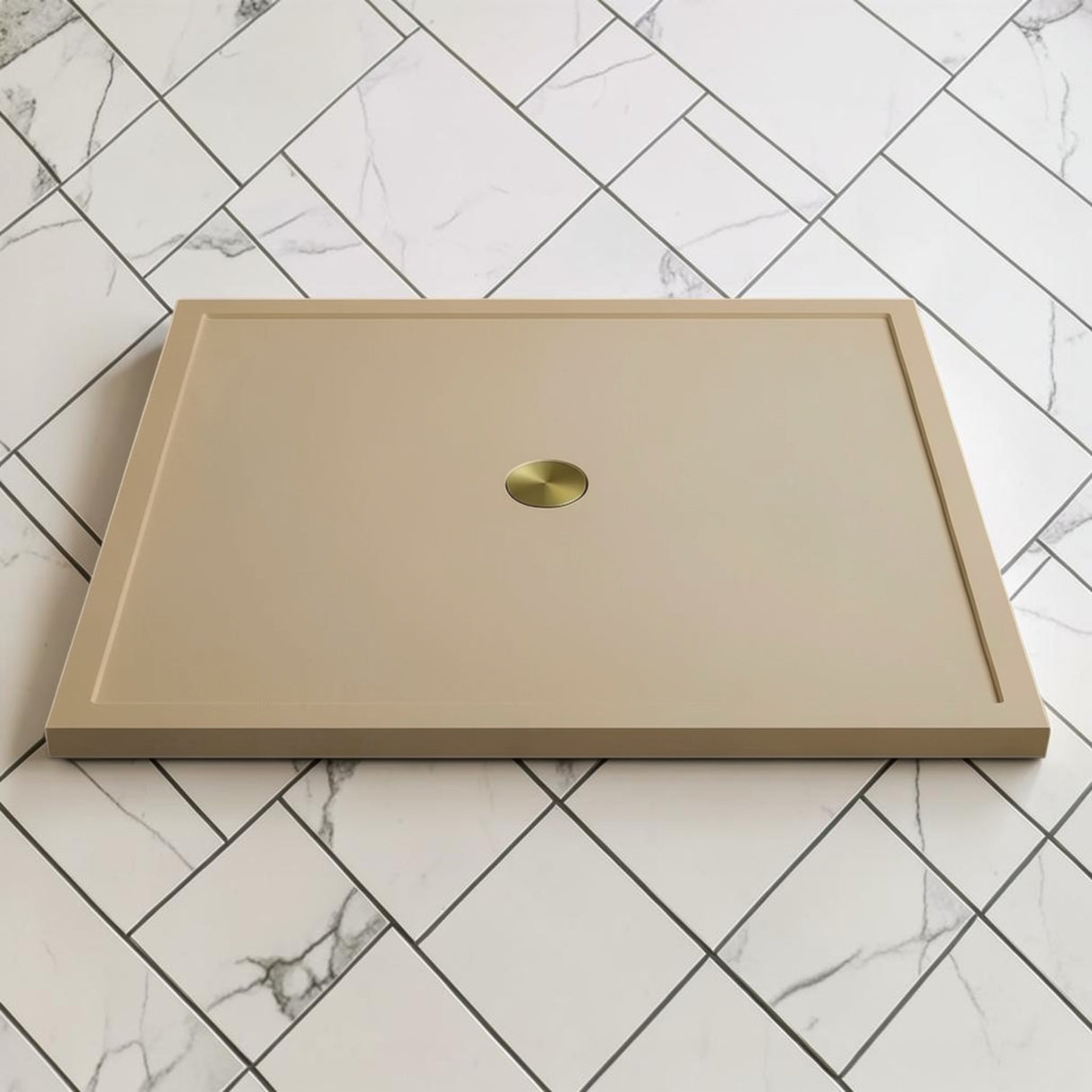 Omnitub 1500 x 1500 square shower tray 35mm slim non-slip - installed in bathroom