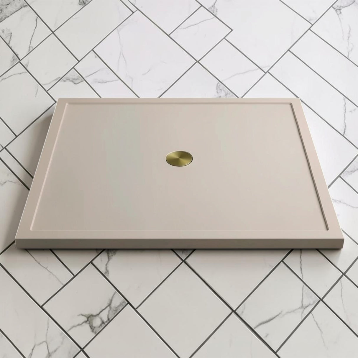 Omnitub 1500 x 1500 square shower tray 35mm slim non-slip - installed in bathroom