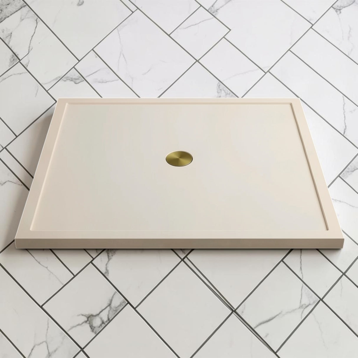 Omnitub 1500 x 1500 square shower tray 35mm slim non-slip - styled setting