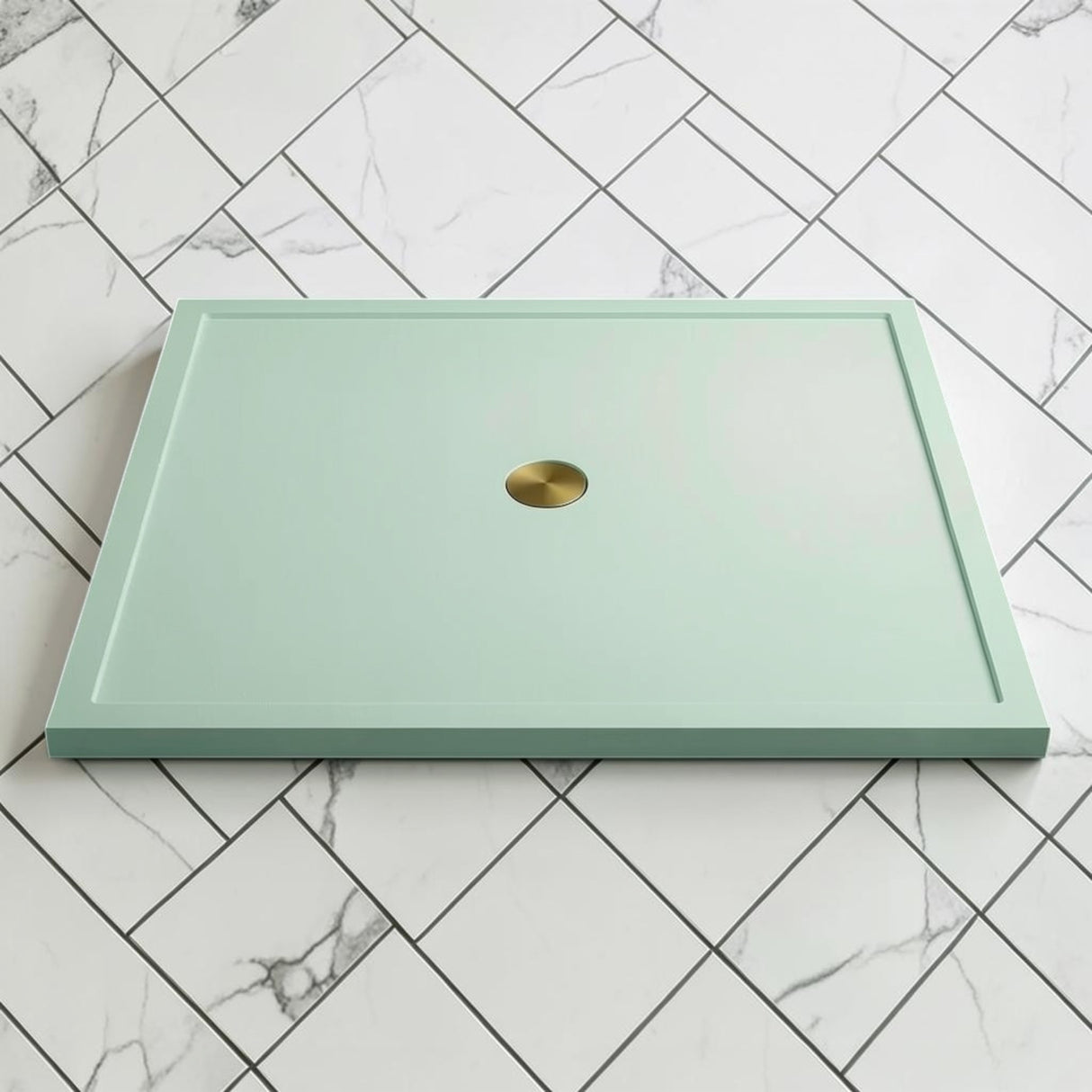 Omnitub 1500 x 1500 square shower tray 35mm slim non-slip - side angle