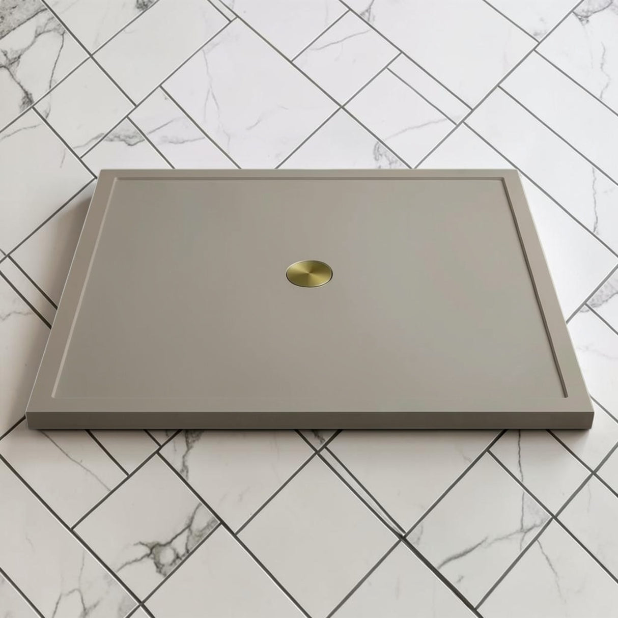 Omnitub 1500 x 1500 square shower tray 35mm slim non-slip - installed in bathroom