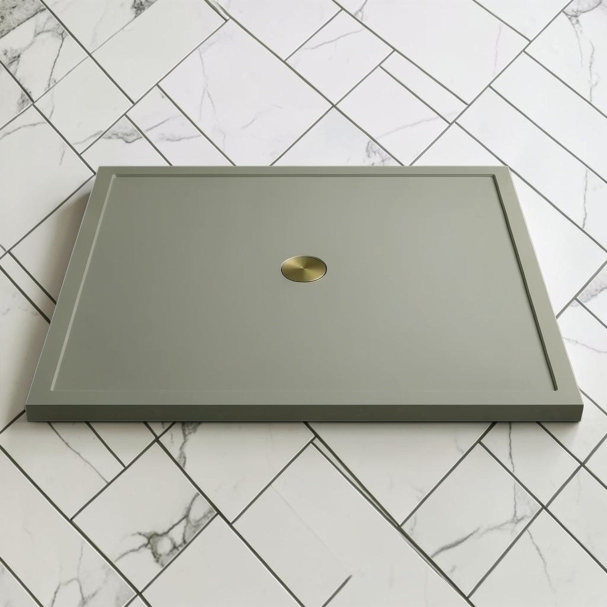 Omnitub 1500 x 1500 square shower tray 35mm slim non-slip - styled setting