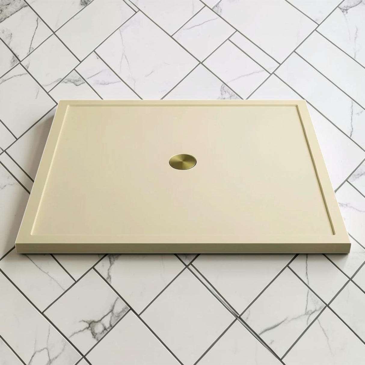 Omnitub 1500 x 1500 square shower tray 35mm slim non-slip - side angle