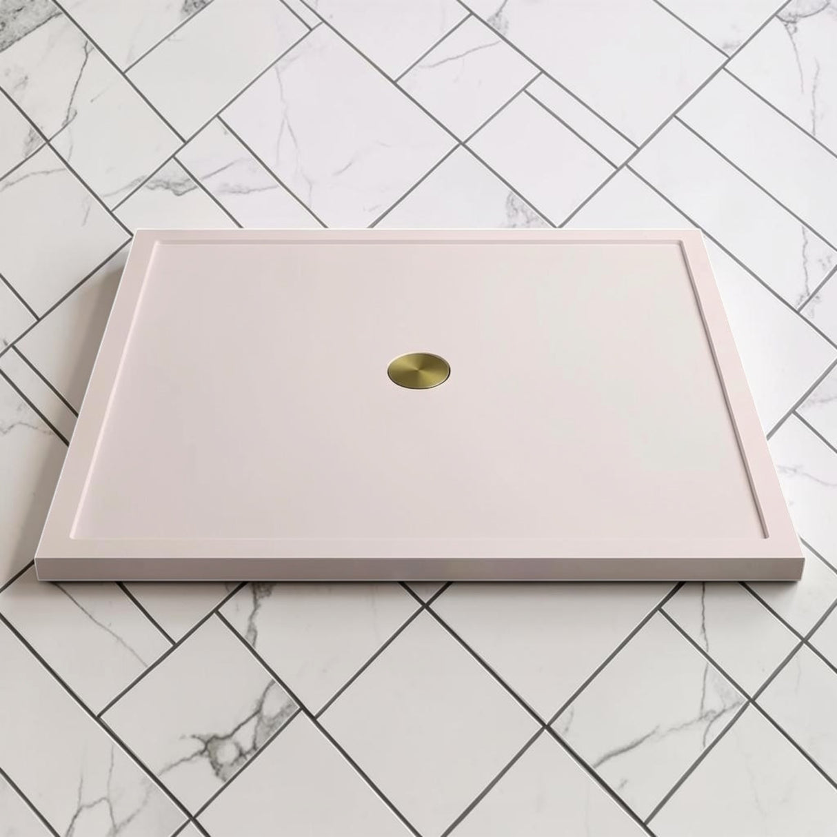 Omnitub 1500 x 1500 square shower tray 35mm slim non-slip - installed in bathroom