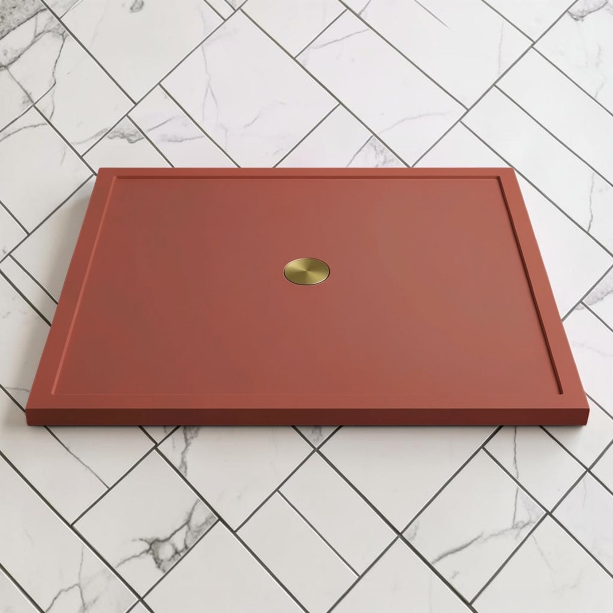 Omnitub 1500 x 1500 square shower tray 35mm slim non-slip - styled setting