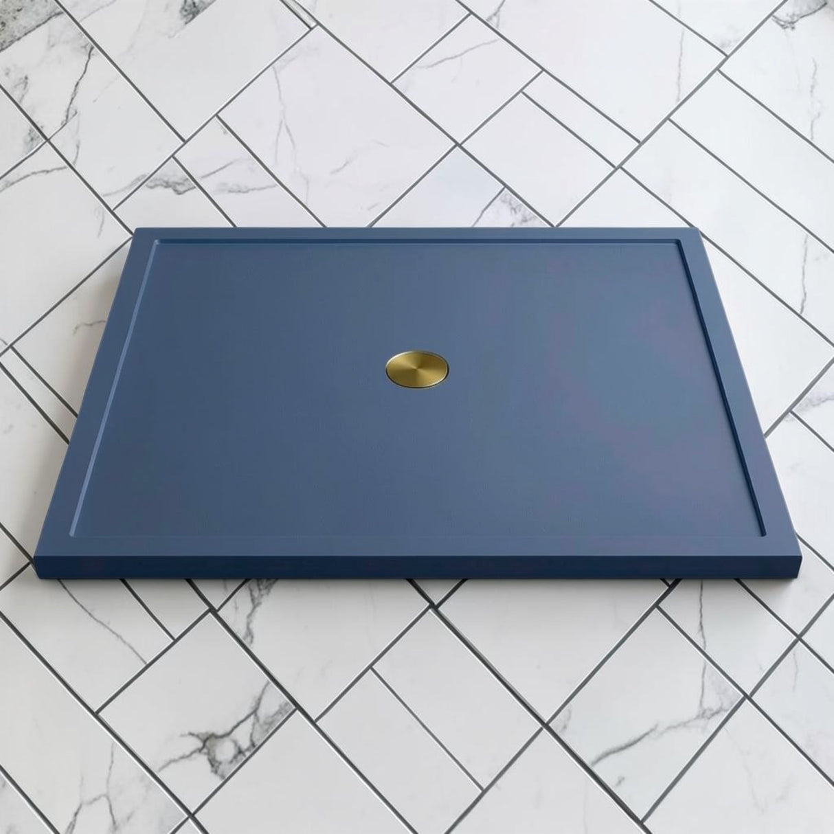 Omnitub 1500 x 1500 square shower tray 35mm slim non-slip - side angle