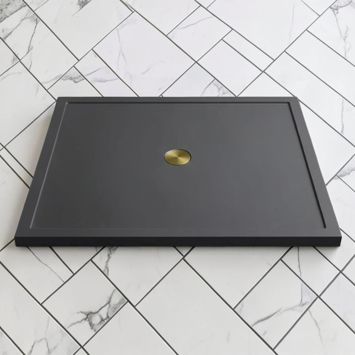 Omnitub 1500 x 1500 square shower tray 35mm slim non-slip - installed in bathroom