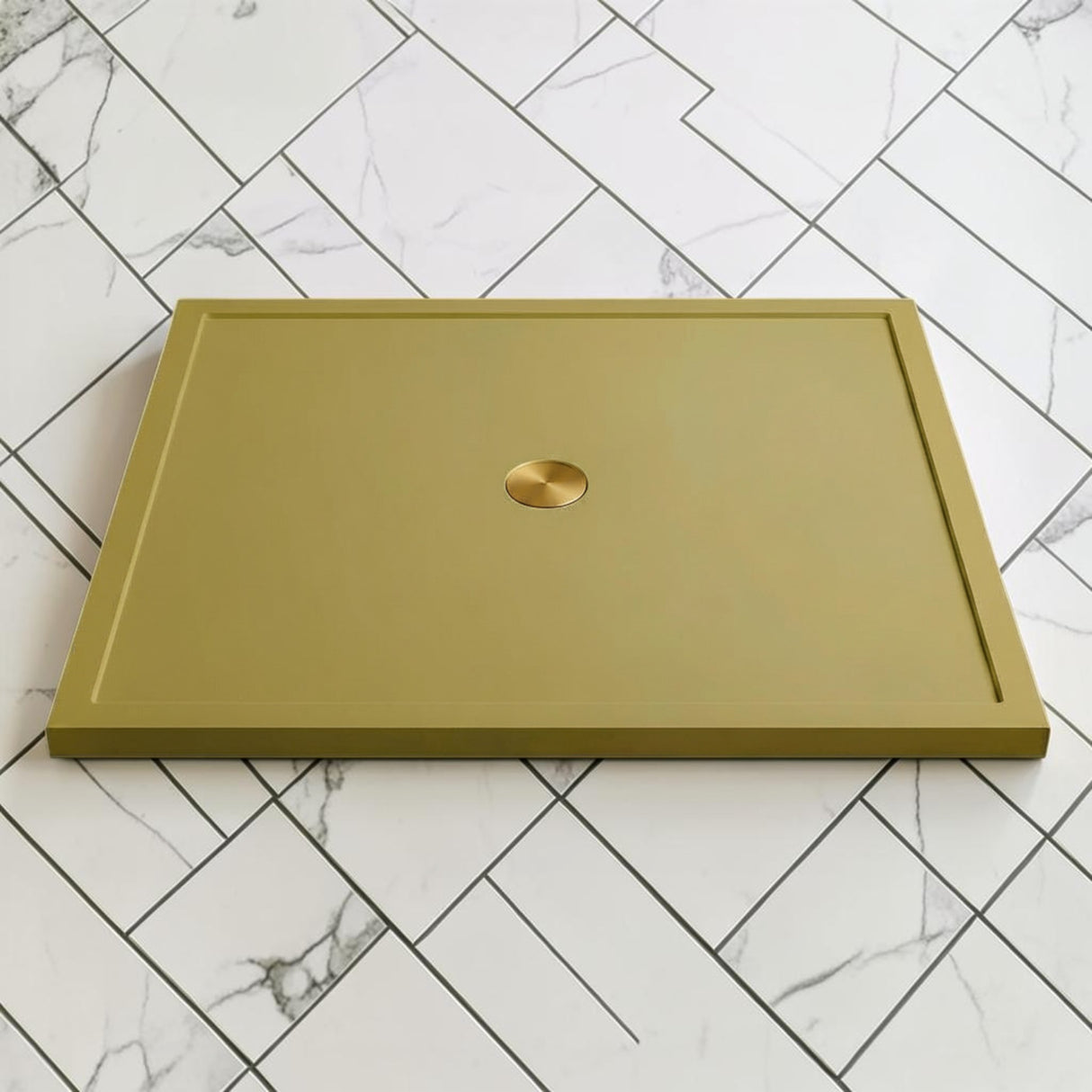 Omnitub 1500 x 1500 square shower tray 35mm slim non-slip - styled setting