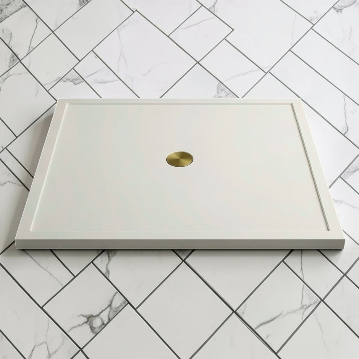 Omnitub 1500 x 1500 square shower tray 35mm slim non-slip - rim and edge detail