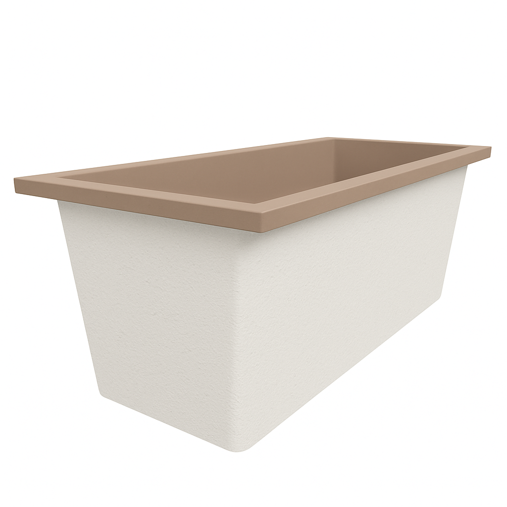 Omnitub Deluxe 1700 x 750 handmade UK deep soaking tub 600mm depth rectangular - interior detail 2
