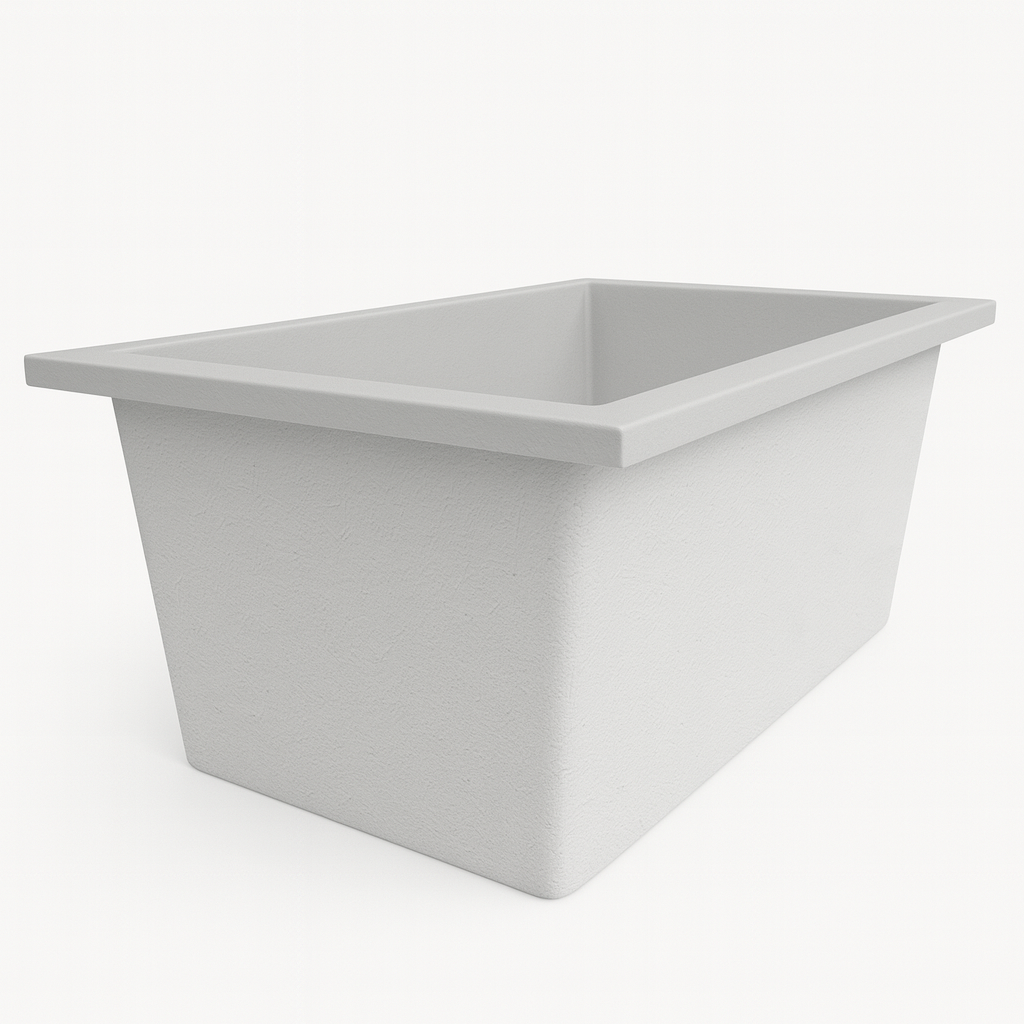 Omnitub Solo Flow 1400 x 900 handmade UK deep soaking tub 600mm depth rectangular - alternate angle