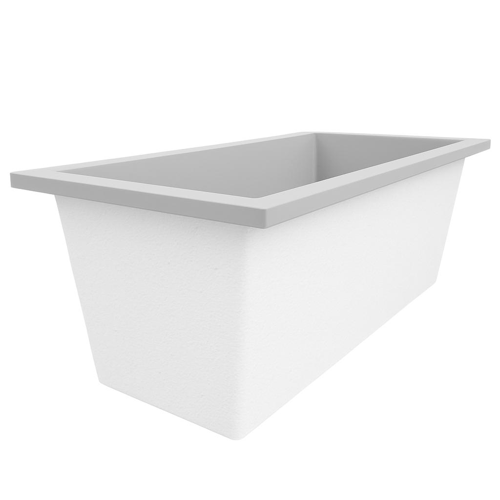 Omnitub Deluxe 1700 x 750 handmade UK deep soaking tub 600mm depth rectangular - side angle 2