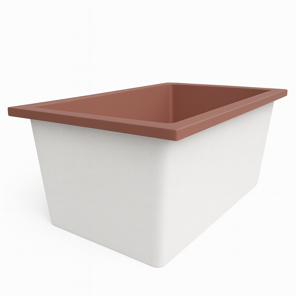 Omnitub Solo Flow 1400 x 900 handmade UK deep soaking tub 600mm depth rectangular - design feature