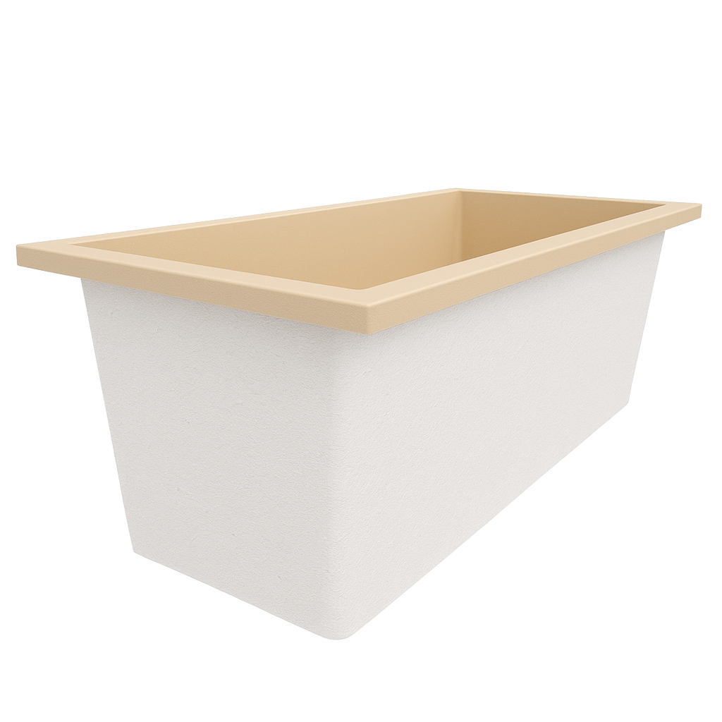 Omnitub Deluxe 1700 x 750 handmade UK deep soaking tub 600mm depth rectangular - lifestyle setting 2