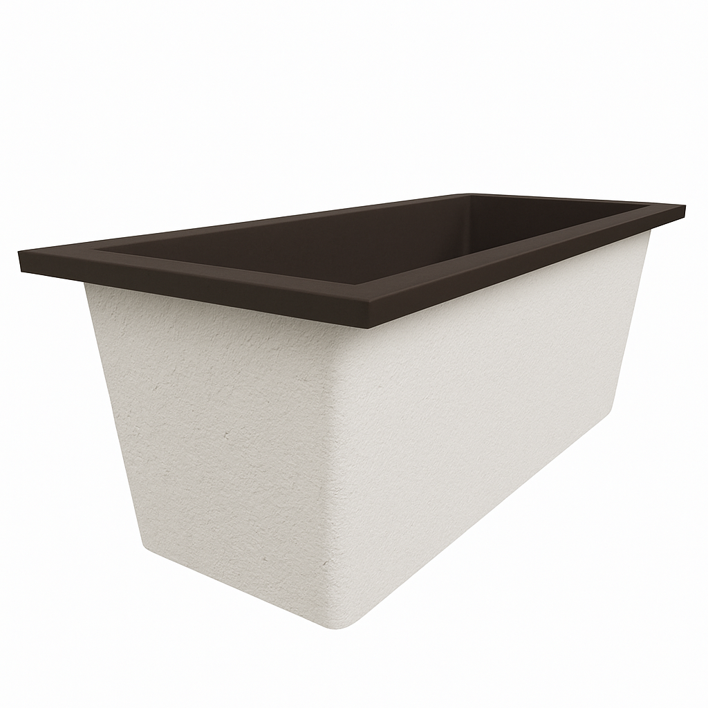 Omnitub Deluxe 1700 x 750 handmade UK deep soaking tub 600mm depth rectangular - dimensions overview 2