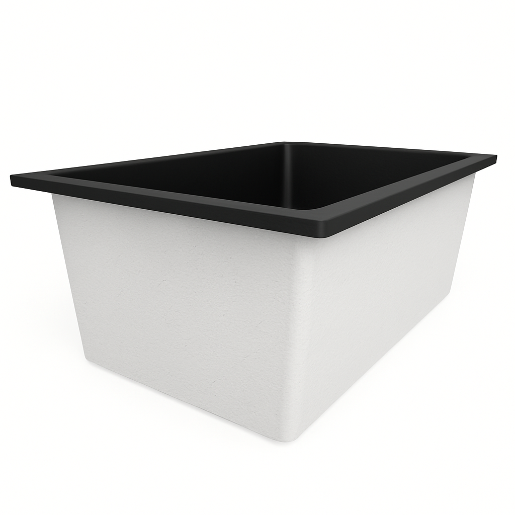 Omnitub Solo Flow 1400 x 900 handmade UK deep soaking tub 600mm depth rectangular - configuration detail