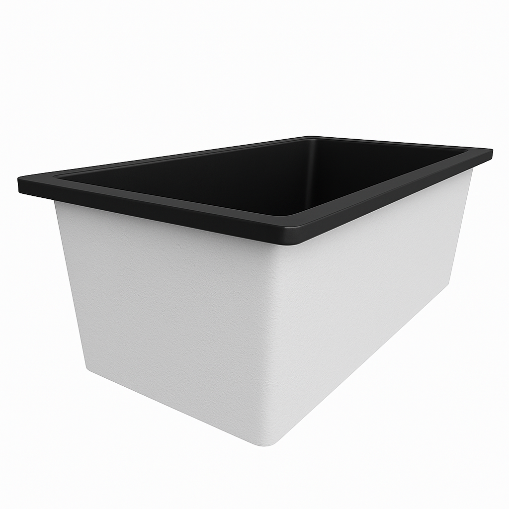 Omnitub Deluxe 1700 x 750 handmade UK deep soaking tub 600mm depth rectangular - finish and texture 2
