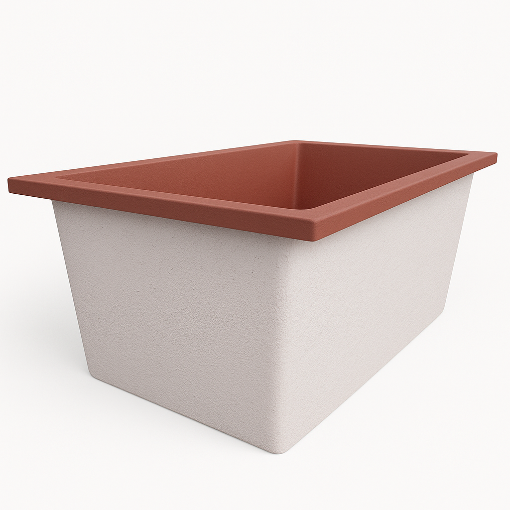 Omnitub Solo Flow 1400 x 900 handmade UK deep soaking tub 600mm depth rectangular - feature highlight
