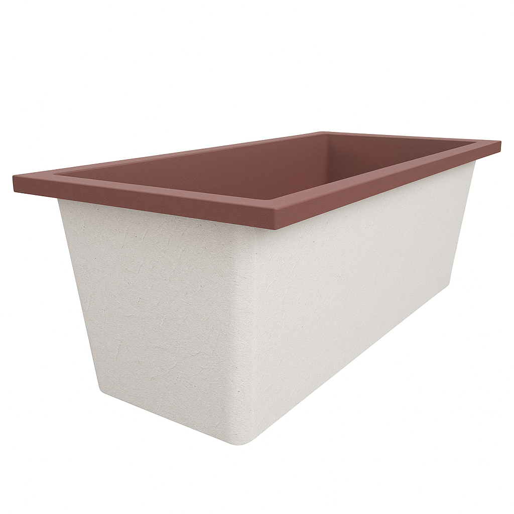 Omnitub Deluxe 1700 x 750 handmade UK deep soaking tub 600mm depth rectangular - alternate angle 2