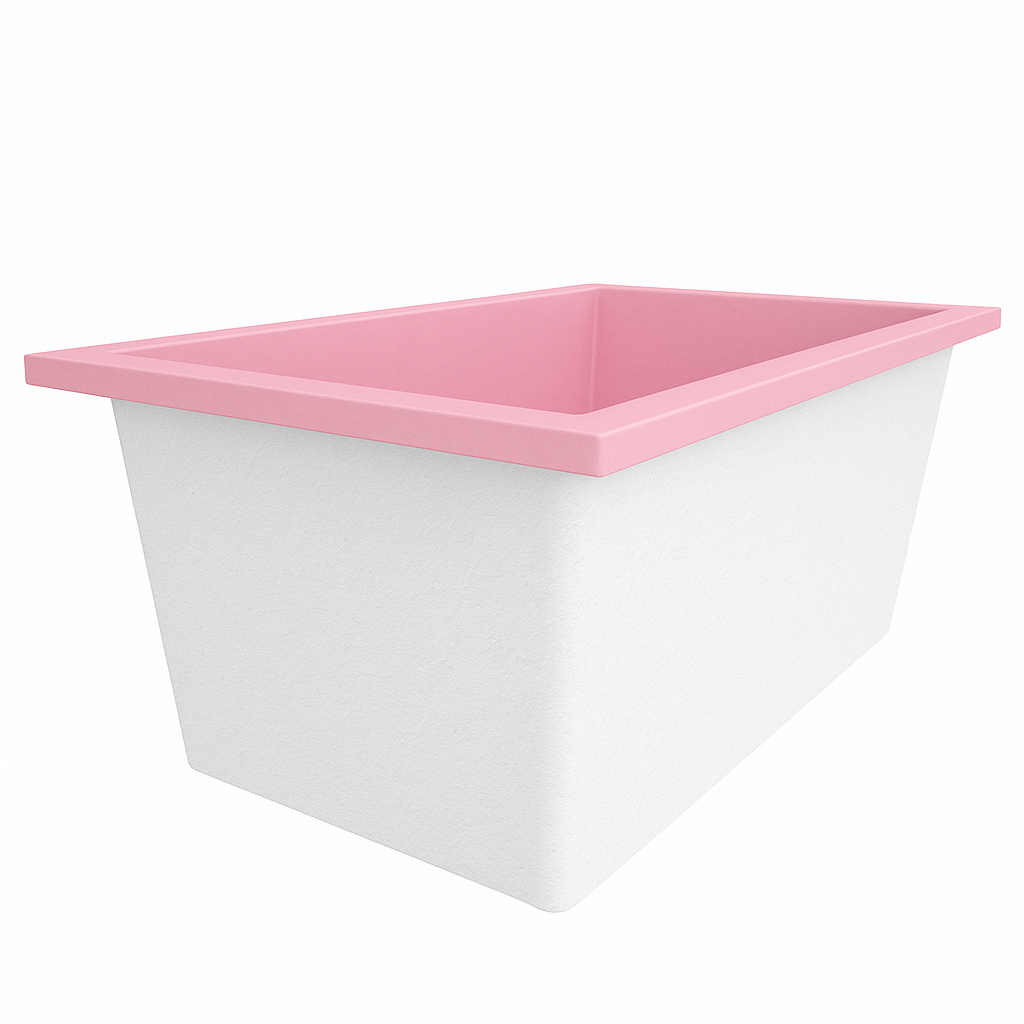 Omnitub Solo Flow 1400 x 900 handmade UK deep soaking tub 600mm depth rectangular - top-down view 2