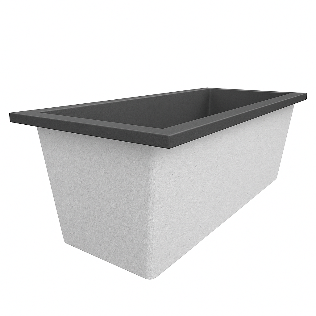Omnitub Deluxe 1700 x 750 handmade UK deep soaking tub 600mm depth rectangular - feature highlight 2