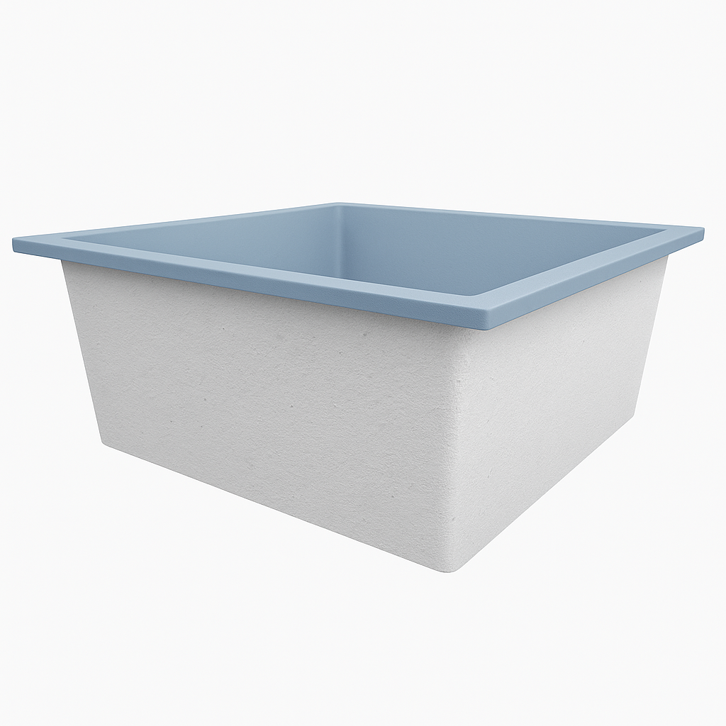 1200 x 1200 Deep Soaking Tub – 600mm Depth – Square – Omnitub