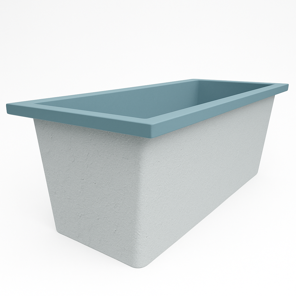 Omnitub Deluxe 1700 x 750 handmade UK deep soaking tub 600mm depth rectangular - top-down view 3