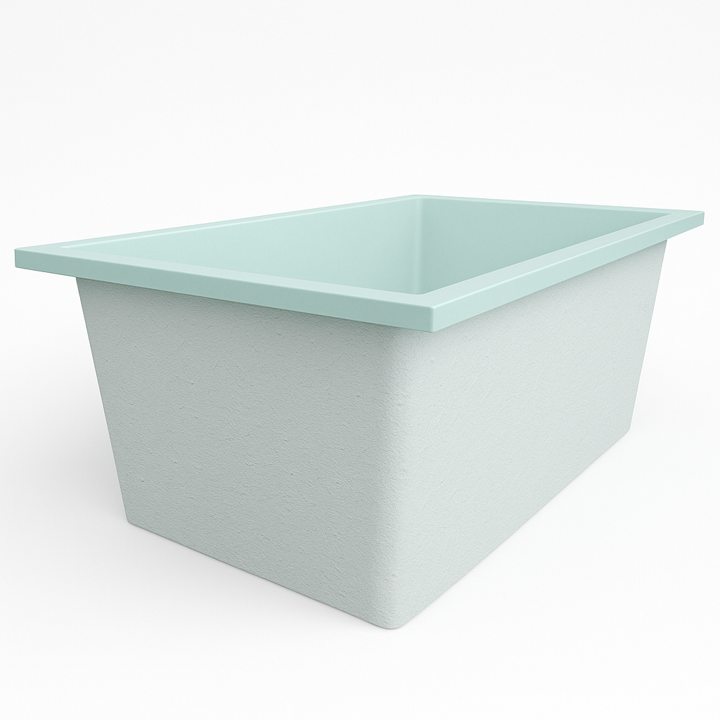 Omnitub Solo Flow 1400 x 900 handmade UK deep soaking tub 600mm depth rectangular - product detail 2