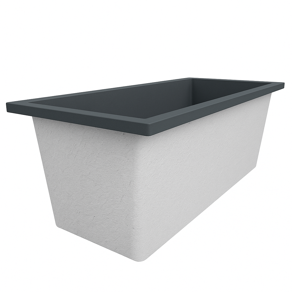 Omnitub Deluxe 1700 x 750 handmade UK deep soaking tub 600mm depth rectangular - close-up detail 3