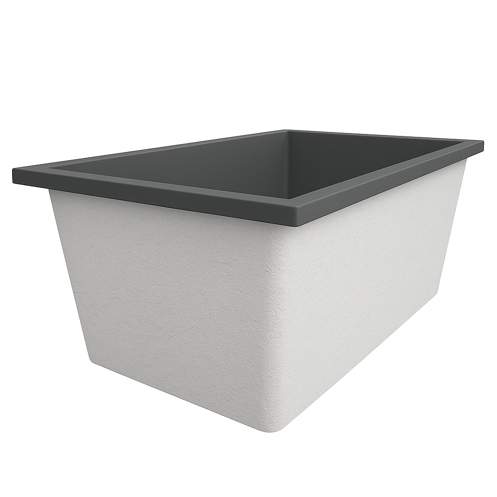 Omnitub Solo Flow 1400 x 900 handmade UK deep soaking tub 600mm depth rectangular - alternate angle 2