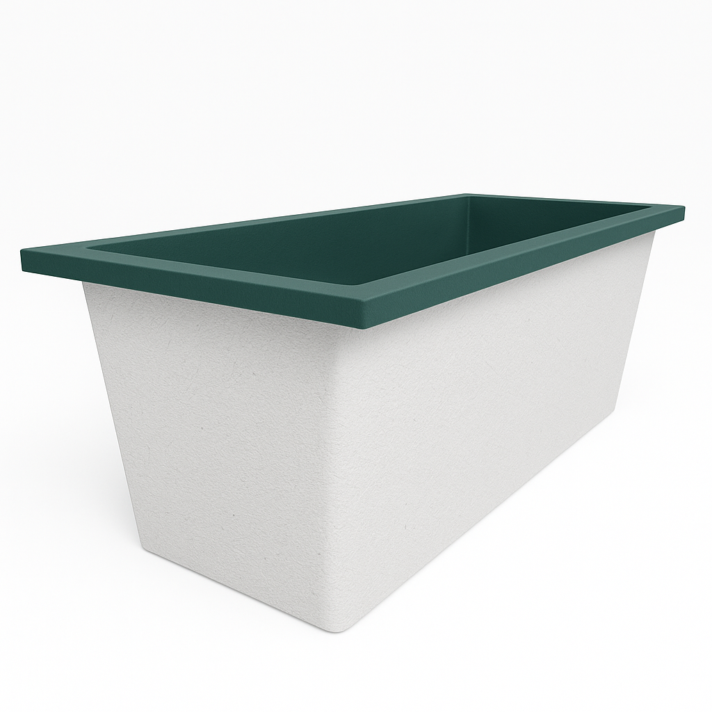 Omnitub Deluxe 1700 x 750 handmade UK deep soaking tub 600mm depth rectangular - dimensions overview 3