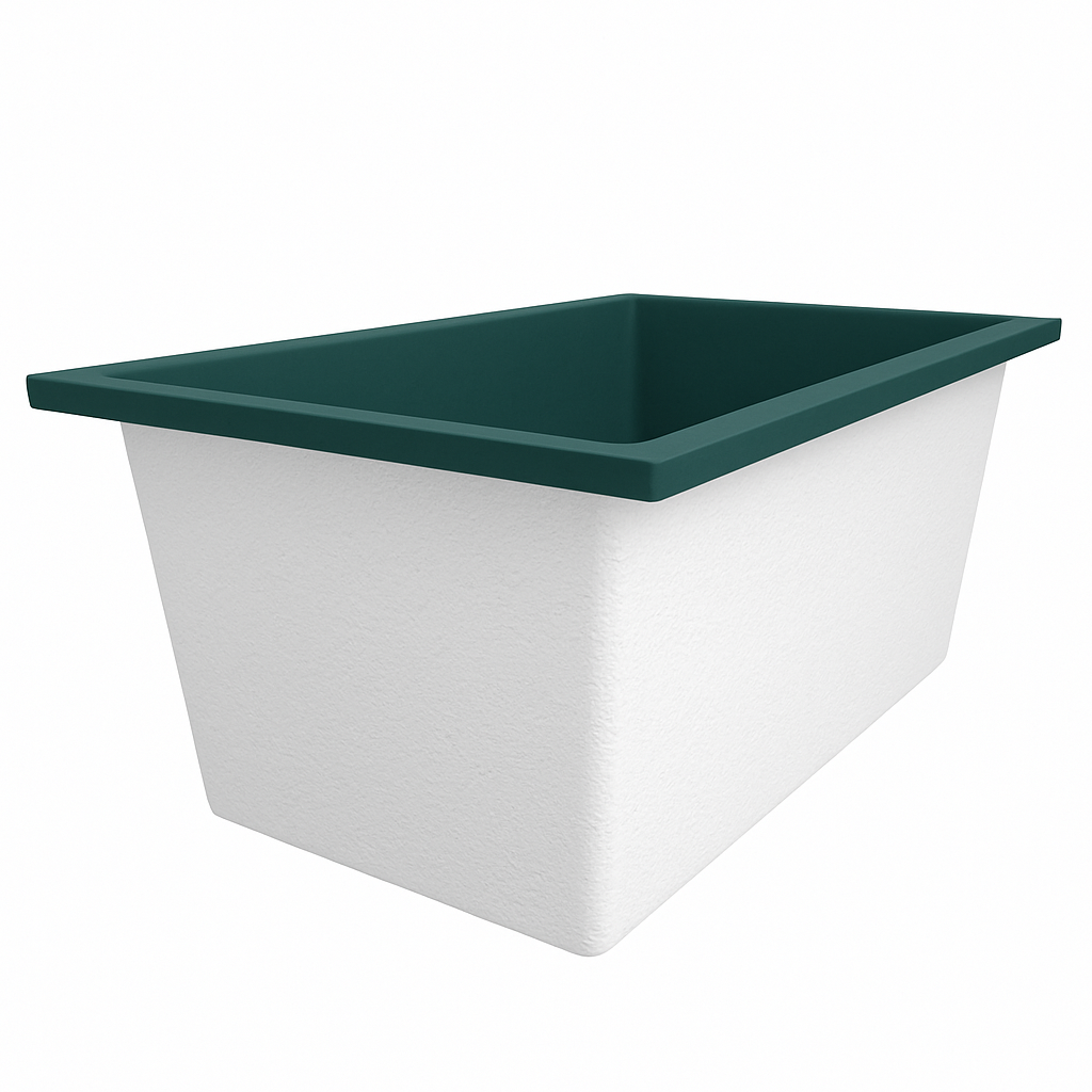 Omnitub Solo Flow 1400 x 900 handmade UK deep soaking tub 600mm depth rectangular - colour detail 2