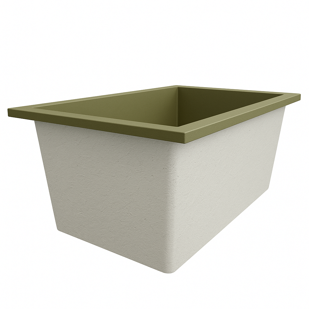 Omnitub Solo Flow 1400 x 900 handmade UK deep soaking tub 600mm depth rectangular - styled setting 2