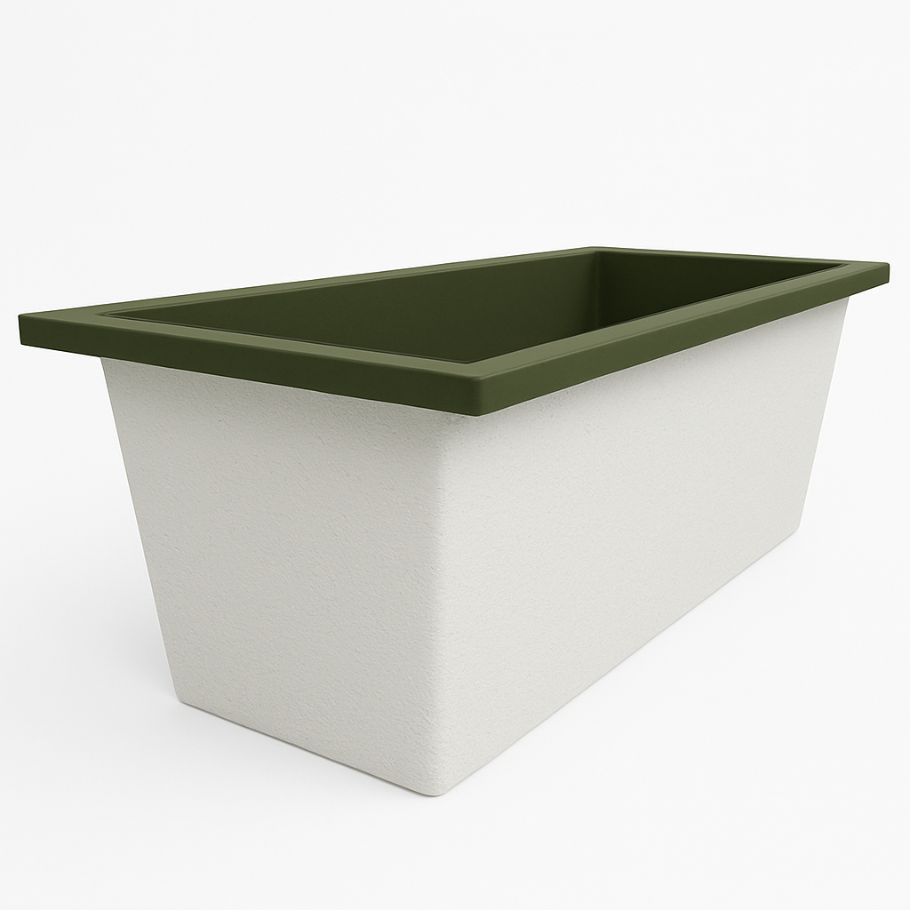 Omnitub Deluxe 1700 x 750 handmade UK deep soaking tub 600mm depth rectangular - finish and texture 3