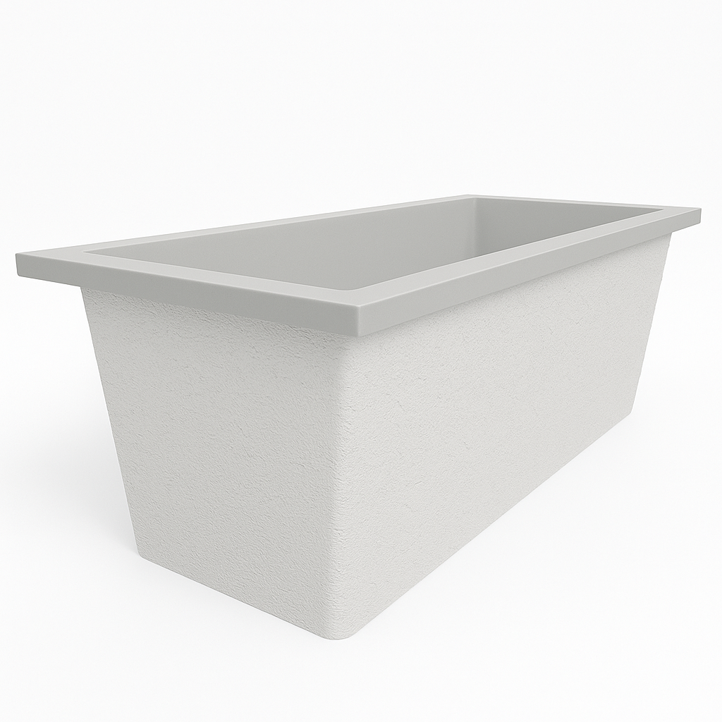 Omnitub Deluxe 1700 x 750 handmade UK deep soaking tub 600mm depth rectangular - product detail 3