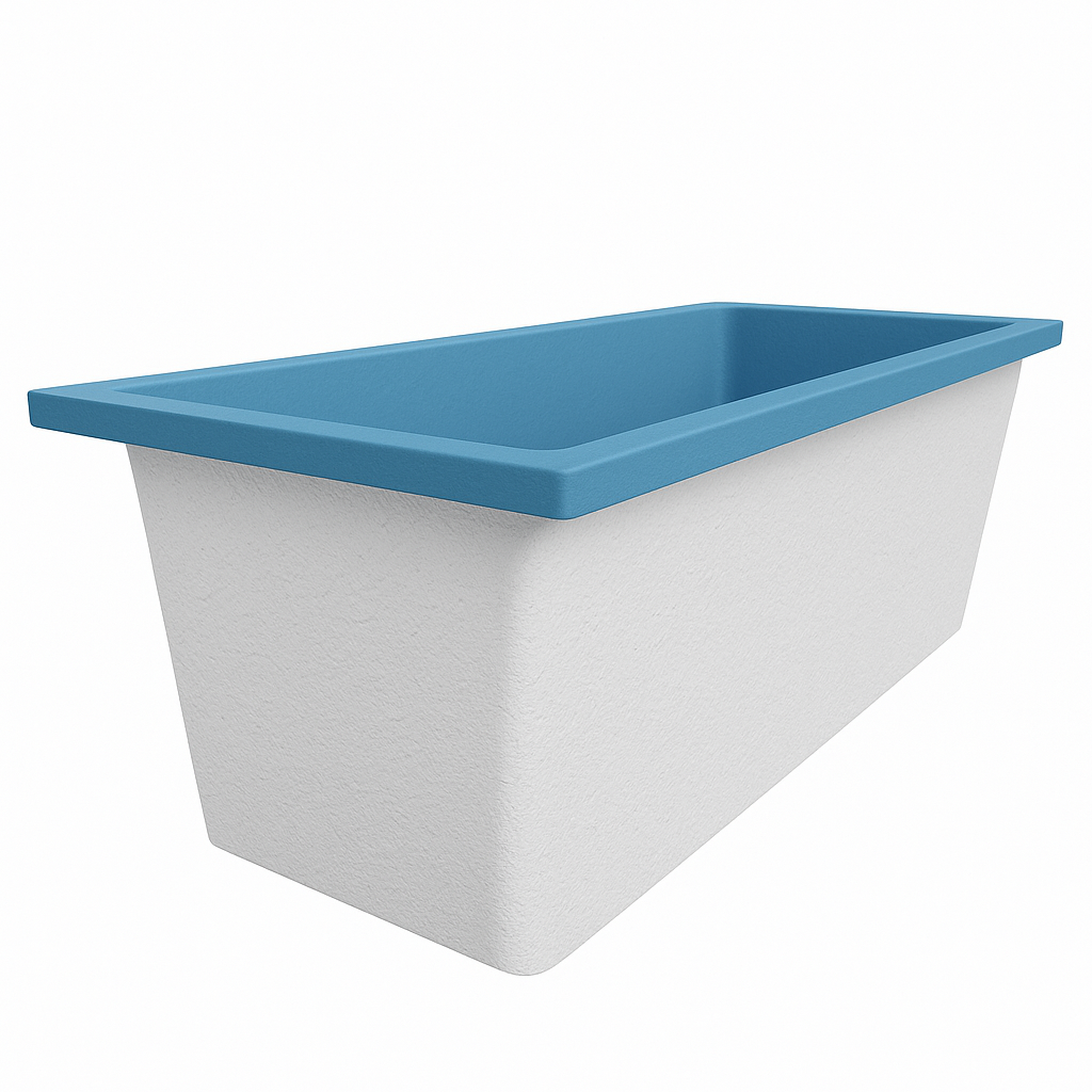 Omnitub Deluxe 1700 x 750 handmade UK deep soaking tub 600mm depth rectangular - colour detail 3