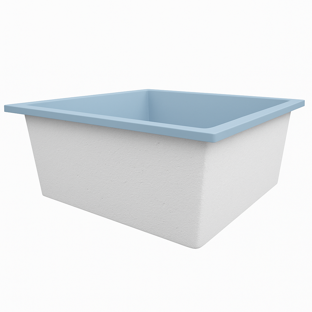 1200 x 1200 Deep Soaking Tub – 600mm Depth – Square – Omnitub