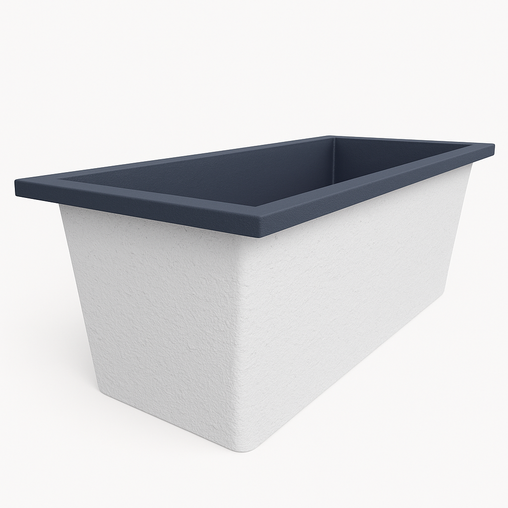 Omnitub Deluxe 1700 x 750 handmade UK deep soaking tub 600mm depth rectangular - configuration detail 3