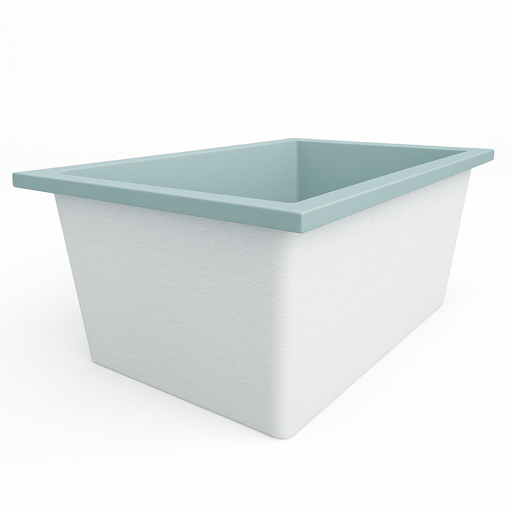 Omnitub Solo Flow 1400 x 900 handmade UK deep soaking tub 600mm depth rectangular - side angle 3
