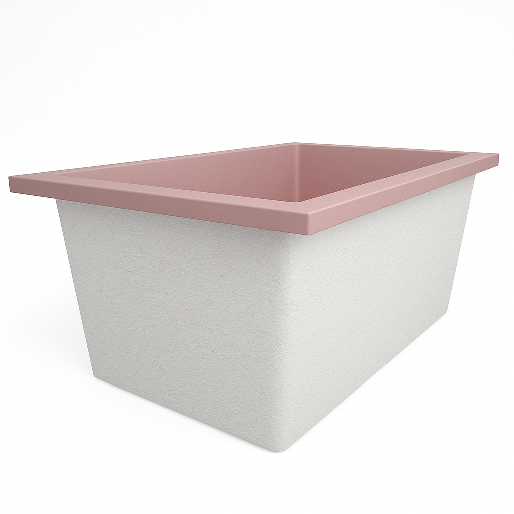 Omnitub Solo Flow 1400 x 900 handmade UK deep soaking tub 600mm depth rectangular - top-down view 3
