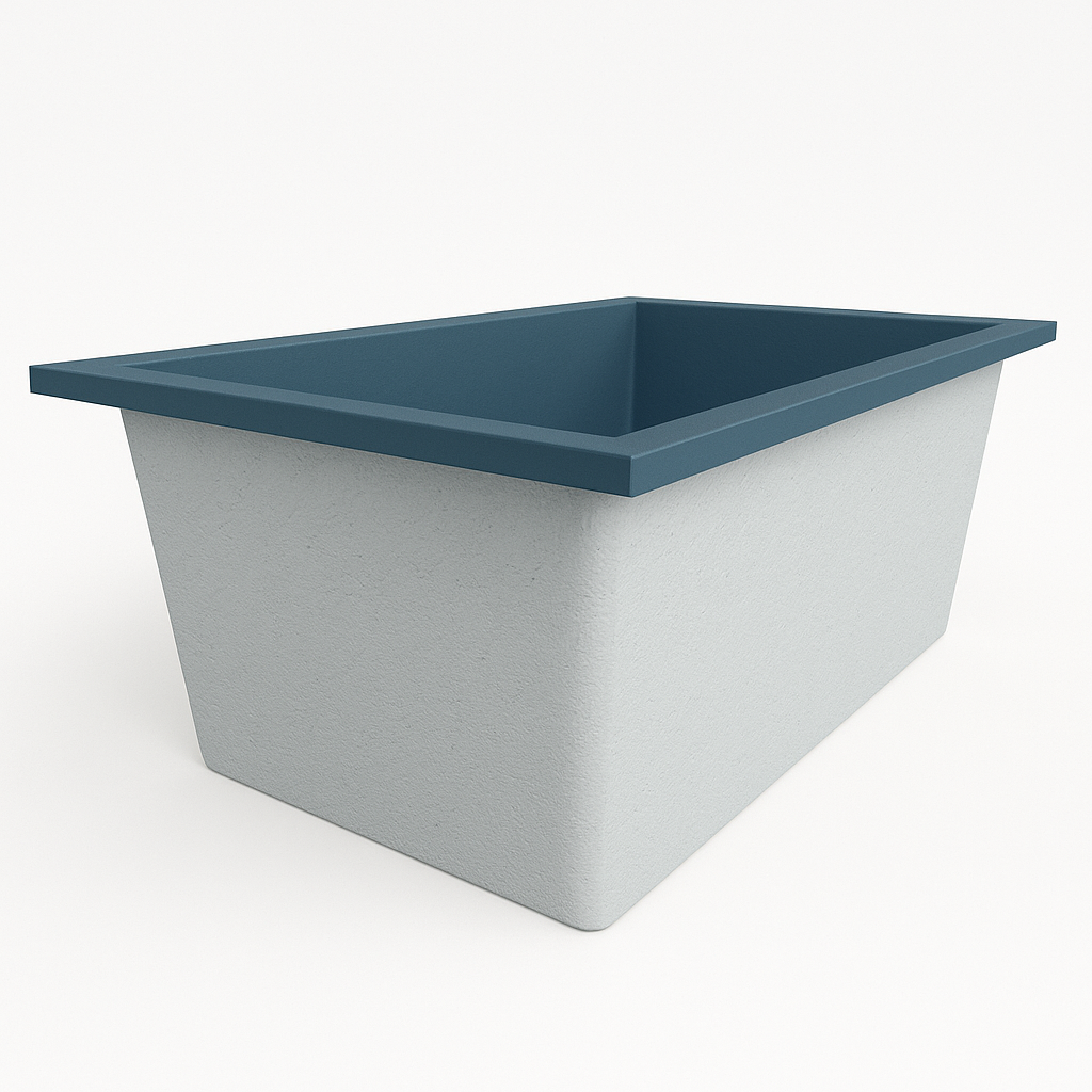 Omnitub Solo Flow 1400 x 900 handmade UK deep soaking tub 600mm depth rectangular - interior detail 3
