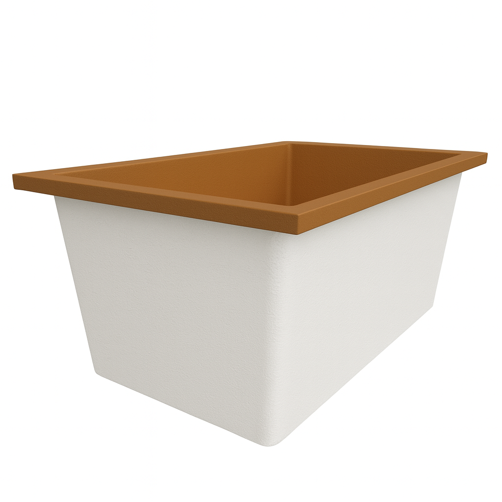Omnitub Solo Flow 1400 x 900 handmade UK deep soaking tub 600mm depth rectangular - close-up detail 3