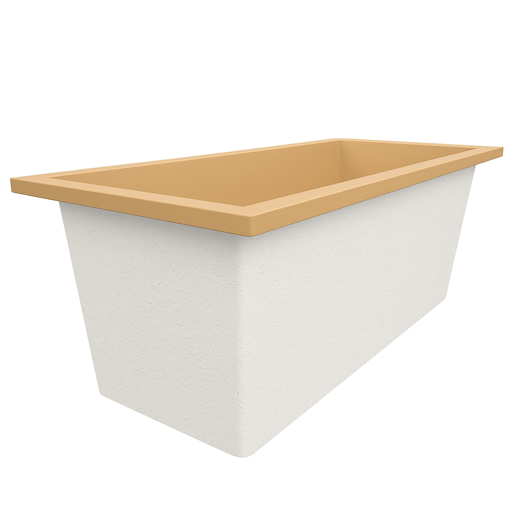 Omnitub Deluxe 1700 x 750 handmade UK deep soaking tub 600mm depth rectangular - top-down view 4