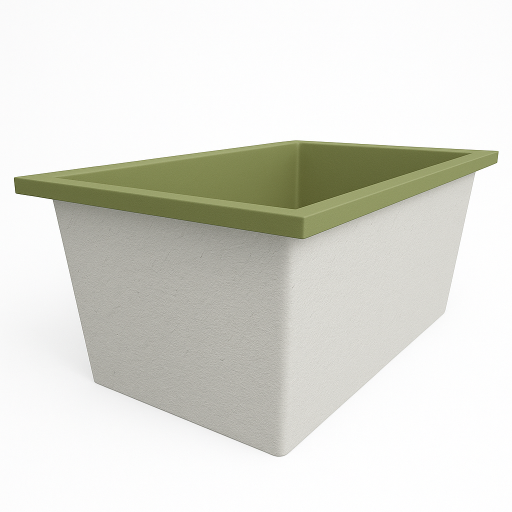 Omnitub Solo Flow 1400 x 900 handmade UK deep soaking tub 600mm depth rectangular - colour detail 3