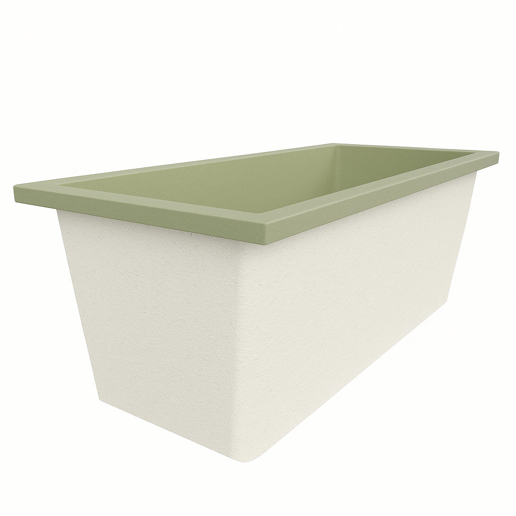Omnitub Deluxe 1700 x 750 handmade UK deep soaking tub 600mm depth rectangular - finish and texture 4
